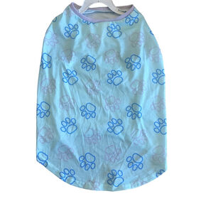 Top Paw Dog Shirt Aqua Paw Print Design XL